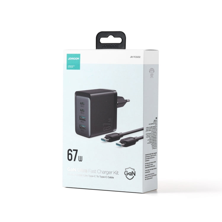 JOYROOM TCG02 Gallium Nitride 67W Dual USB+Dual USB-C/Type-C Multi-Port Charger Set, EU Plug