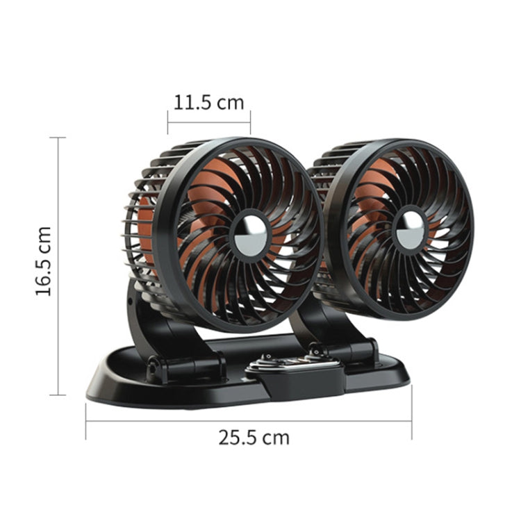 F622U Car Creative Folding Rotatable Double Head Electric Cooling Fan with Dual USB Charging Port, Style:USB Universal