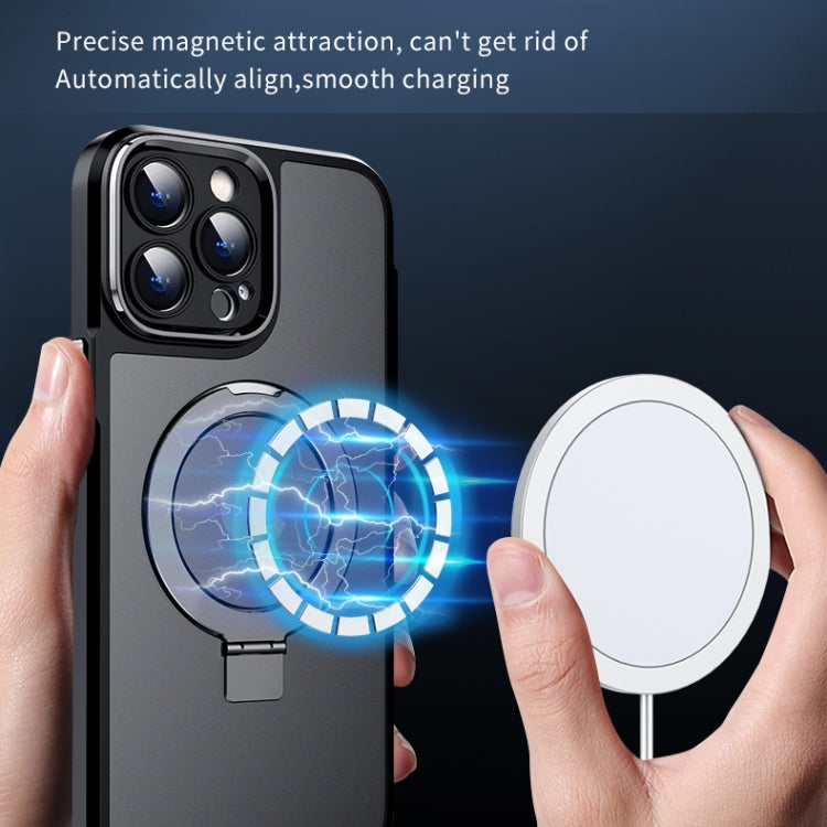 MagSafe Magnetic Metal Holder Phone Case, For iPhone 14, For iPhone 14 Plus, For iPhone 14 Pro, For iPhone 13 Pro Max