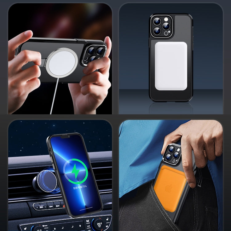 MagSafe Magnetic Metal Holder Phone Case, For iPhone 14, For iPhone 14 Plus, For iPhone 14 Pro, For iPhone 13 Pro Max