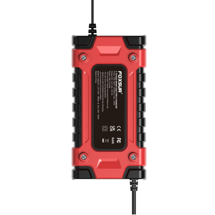 FOXSUR 12V / 24V / 10A Car / Motorcycle Battery Smart Repair Lead-acid Battery Charger, Plug Type:UK Plug
