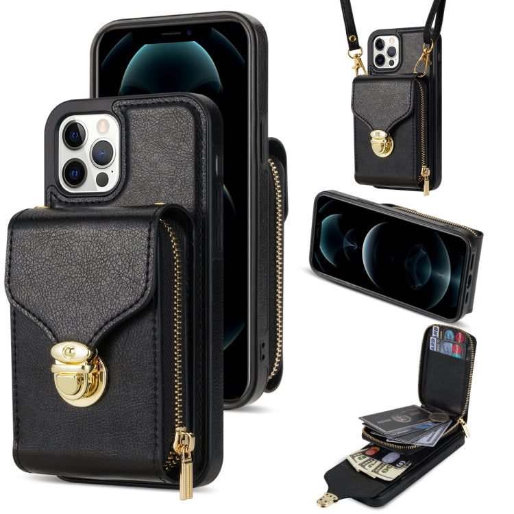 Zipper Hardware Card Wallet Phone Case, For iPhone 13 Pro Max, For iPhone 13 Pro, For iPhone 12 Pro Max, For iPhone 12 / 12 Pro