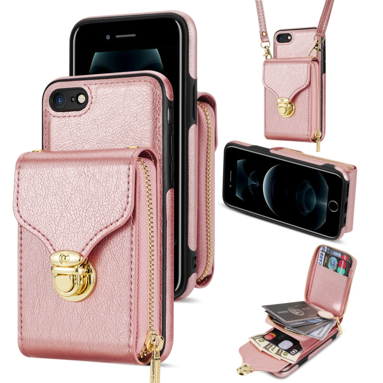 Zipper Hardware Card Wallet Phone Case, For iPhone SE 2022 / SE 2020 / 8 / 7, For iPhone 8 Plus / 7 Plus, For iPhone 6s Plus / 6 Plus, For iPhone 6s / 6