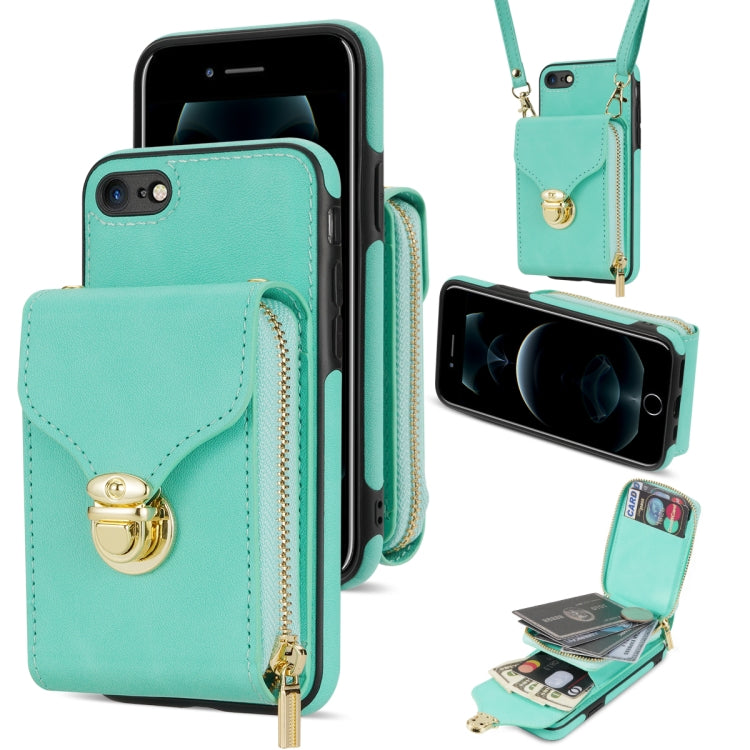 Zipper Hardware Card Wallet Phone Case, For iPhone SE 2022 / SE 2020 / 8 / 7, For iPhone 8 Plus / 7 Plus, For iPhone 6s Plus / 6 Plus, For iPhone 6s / 6