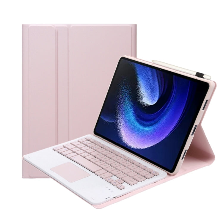 A0N7-A Lambskin Texture Ultra-thin Bluetooth Keyboard Leather Case with Touchpad, A0N7-A