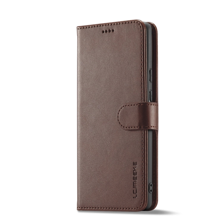 For Google Pixel 8a LC.IMEEKE Calf Texture Flip Leather Phone Case(Brown)