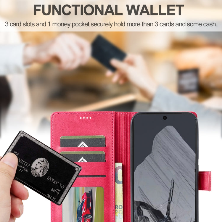 For Google Pixel 9 Pro XL LC.IMEEKE Calf Texture Flip Leather Phone Case(Red)