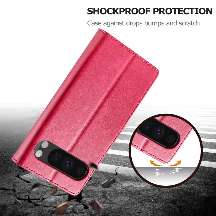 For Google Pixel 9 Pro XL LC.IMEEKE Calf Texture Flip Leather Phone Case(Red)