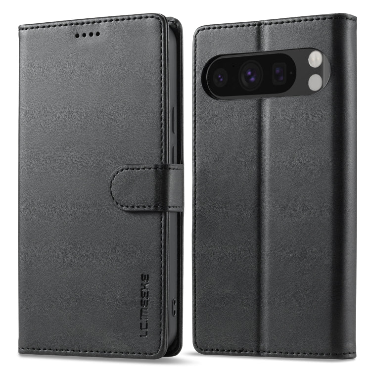 For Google Pixel 9 / 9 Pro LC.IMEEKE Calf Texture Flip Leather Phone Case(Black)
