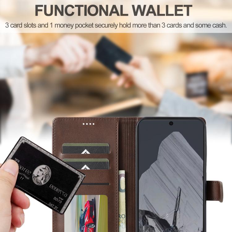 For Google Pixel 10 Pro XL LC.IMEEKE Calf Texture Flip Leather Phone Case(Brown)