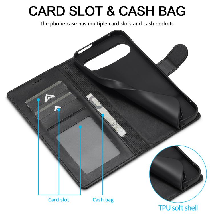 For Google Pixel 10 Pro XL LC.IMEEKE Calf Texture Flip Leather Phone Case(Black)