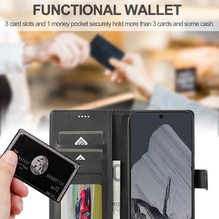 For Google Pixel 10 / 10 Pro LC.IMEEKE Calf Texture Flip Leather Phone Case(Black)