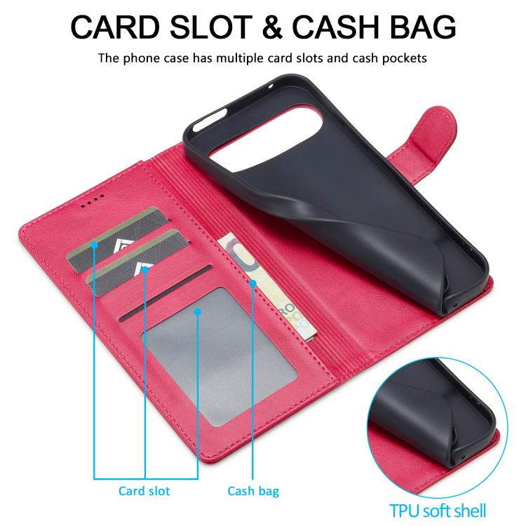 For Google Pixel 10 / 10 Pro LC.IMEEKE Calf Texture Flip Leather Phone Case(Red)