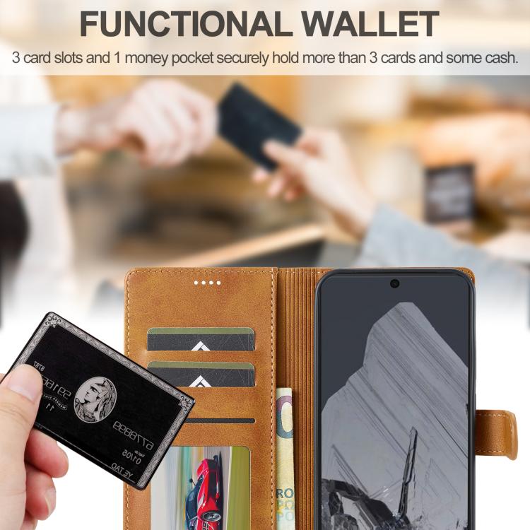 For Google Pixel 10 / 10 Pro LC.IMEEKE Calf Texture Flip Leather Phone Case(Yellow)