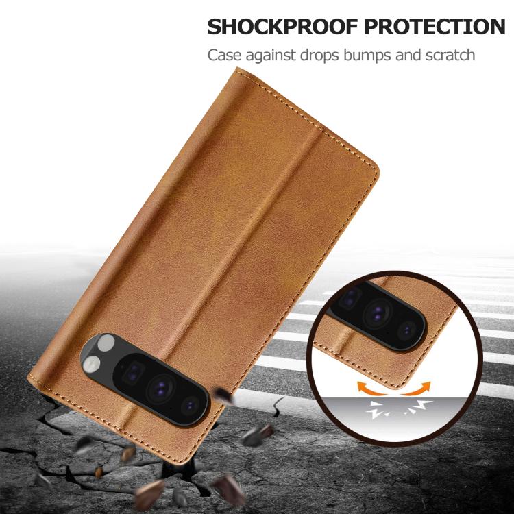 For Google Pixel 10 / 10 Pro LC.IMEEKE Calf Texture Flip Leather Phone Case(Yellow)
