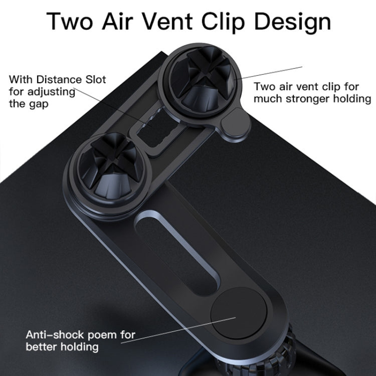 Yesido C106 Car Air Outlet Dual Clip Magsafe Magnetic Phone Navigation Holder(Black)