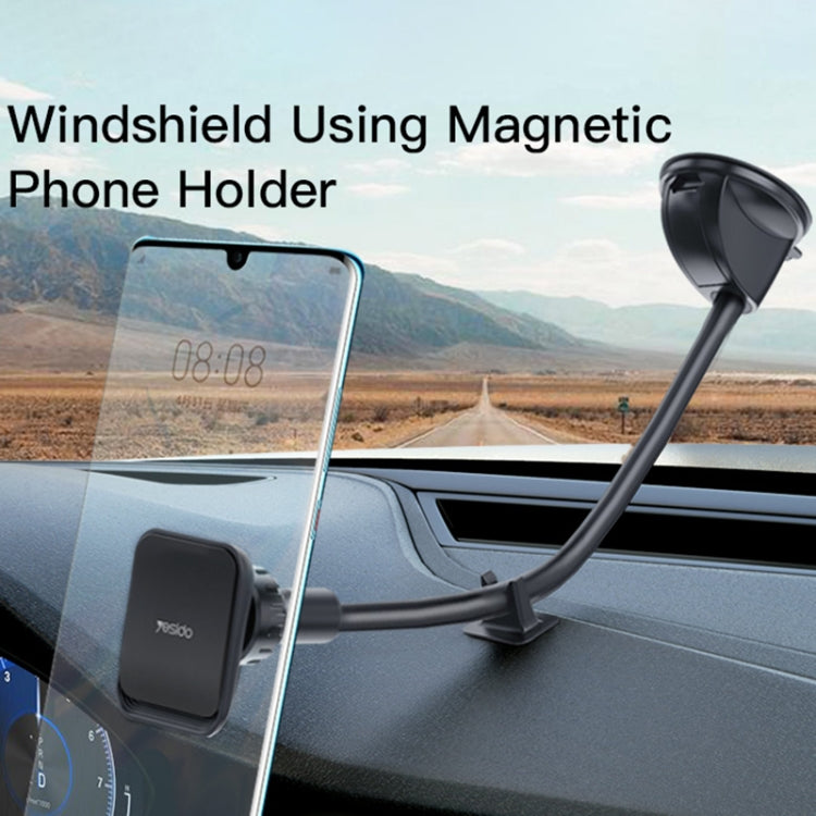 Yesido C109 360 Degree Rotation Car Windshield Suction Cup Magsafe Magnetic Phone Holder(Black)