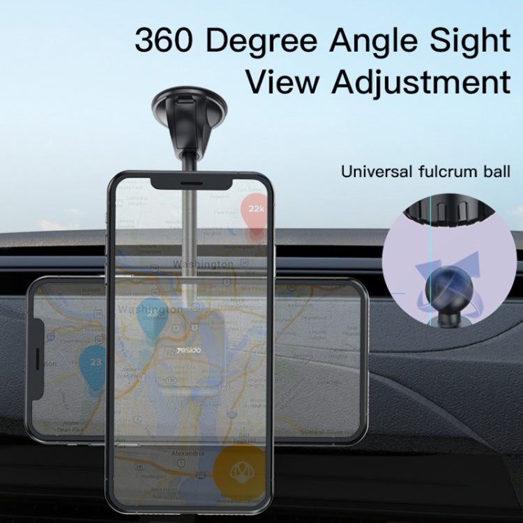 Yesido C109 360 Degree Rotation Car Windshield Suction Cup Magsafe Magnetic Phone Holder(Black)