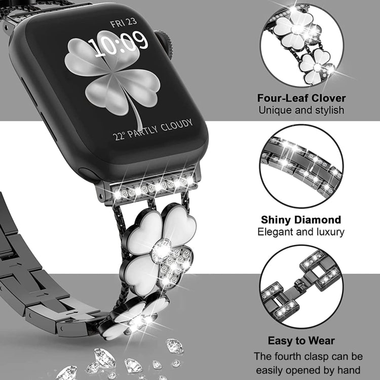 Petal Metal Diamond Watch Band, For Apple Watch 7 41mm, For Apple Watch 7 45mm, For Apple Watch SE 2023 40mm, For Apple Watch SE 2022 40mm