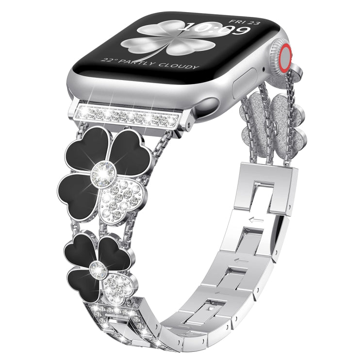 Petal Metal Diamond Watch Band, For Apple Watch 6 44mm, For Apple Watch Ultra 2 49mm, For Apple Watch 5 40mm, For Apple Watch 5 44mm