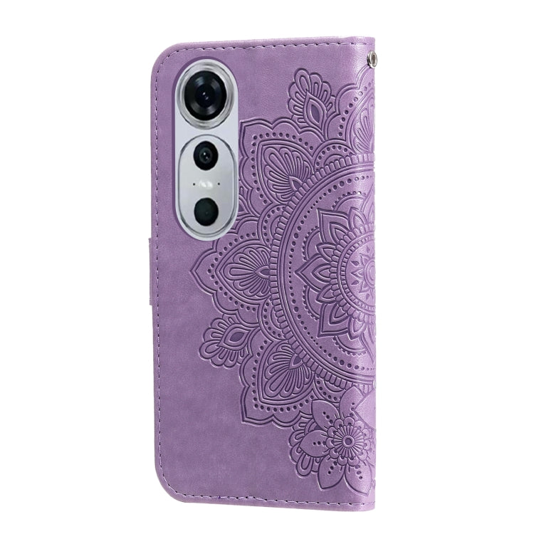 Seven-petal Flowers Embossing Leather Phone Case, For Huawei nova 12 Pro, For Huawei Mate 60, For Huawei Mate 60 Pro, For Huawei Enjoy 60X