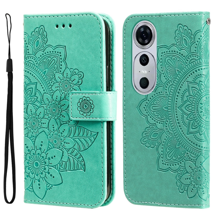 Seven-petal Flowers Embossing Leather Phone Case, For Huawei nova 12 Pro, For Huawei Mate 60, For Huawei Mate 60 Pro, For Huawei Enjoy 60X