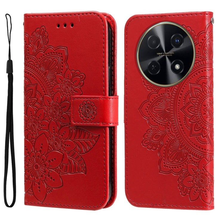 Seven-petal Flowers Embossing Leather Phone Case, For Huawei nova 13 / nova 12, For Huawei Enjoy 70 Pro, For Huawei Enjoy 70, For Huawei nova 11 SE