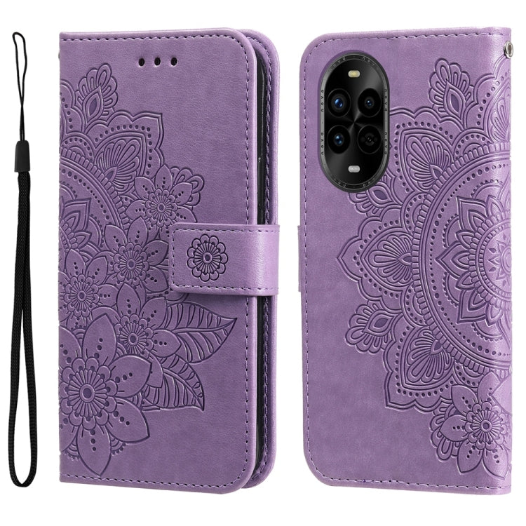 Seven-petal Flowers Embossing Leather Phone Case, For Huawei Maimang 40 5G, For Huawei nova 14, For Huawei Enjoy 80, For Huawei nova 13 Pro