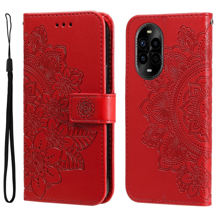 Seven-petal Flowers Embossing Leather Phone Case, For Huawei Maimang 40 5G, For Huawei nova 14, For Huawei Enjoy 80, For Huawei nova 13 Pro