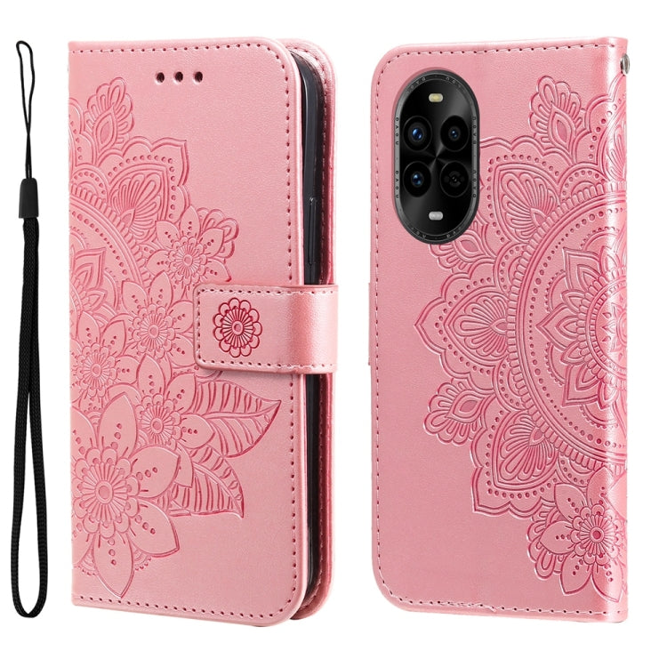 Seven-petal Flowers Embossing Leather Phone Case, For Huawei Maimang 40 5G, For Huawei nova 14, For Huawei Enjoy 80, For Huawei nova 13 Pro