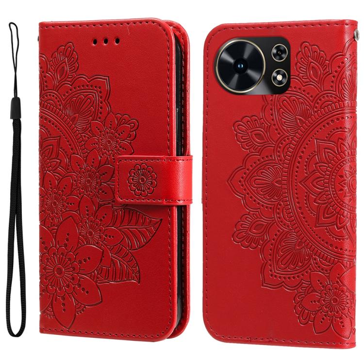 Seven-petal Flowers Embossing Leather Phone Case, For Huawei Maimang 40 5G, For Huawei nova 14, For Huawei Enjoy 80, For Huawei nova 13 Pro