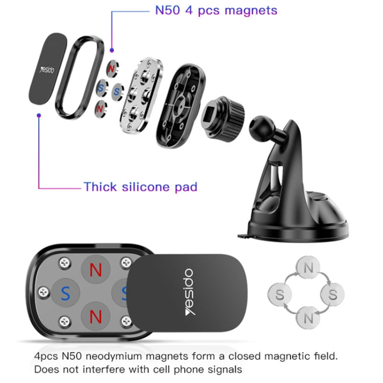 Yesido C72 Car Strong Magnetic Phone Holder(Black)