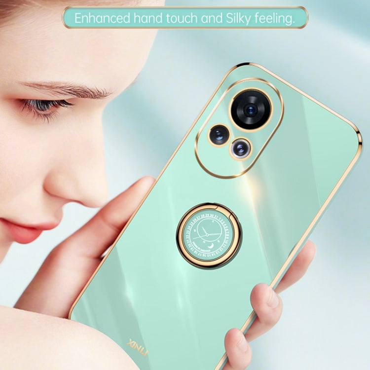 For Huawei nova 12 Pro XINLI Straight Edge 6D Electroplate TPU Phone Case with Ring Holder(Cherry Purple)