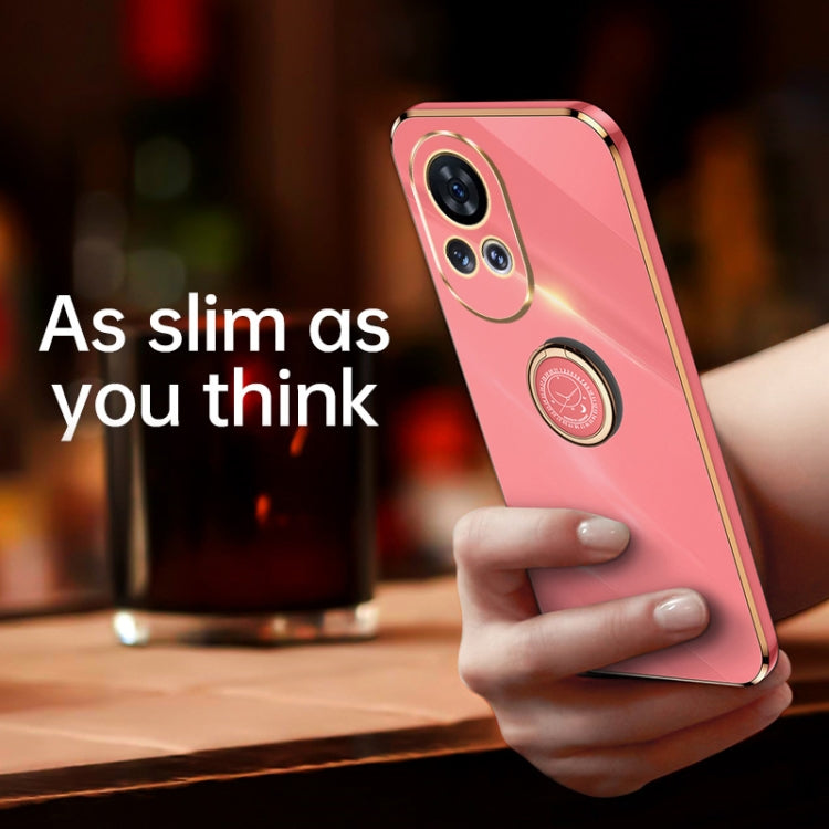 For Huawei nova 12 Pro XINLI Straight Edge 6D Electroplate TPU Phone Case with Ring Holder(Hawthorn Red)
