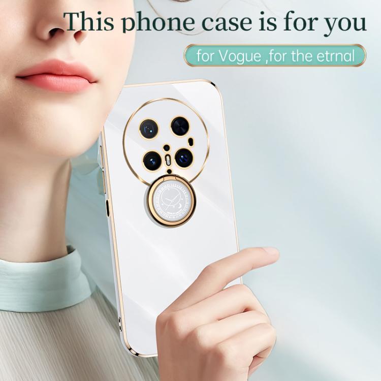 For Huawei Mate 70 Pro / 70 Pro+ XINLI Straight Edge 6D Electroplate TPU Phone Case with Ring Holder(Mint Green)