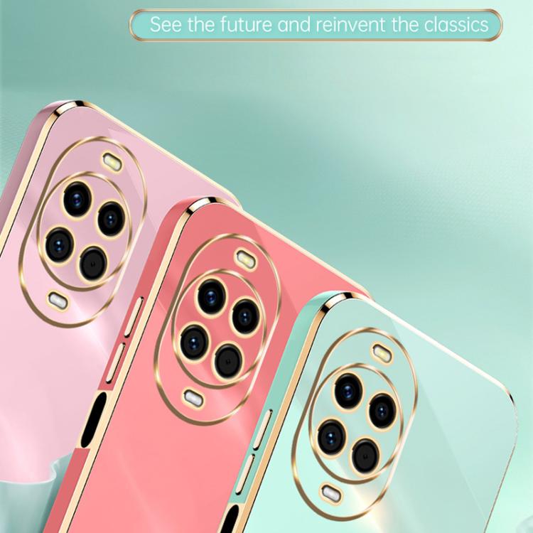 For Huawei Nova 14 XINLI Straight Edge 6D Electroplate TPU Phone Case with Ring Holder(Hawthorn Red)