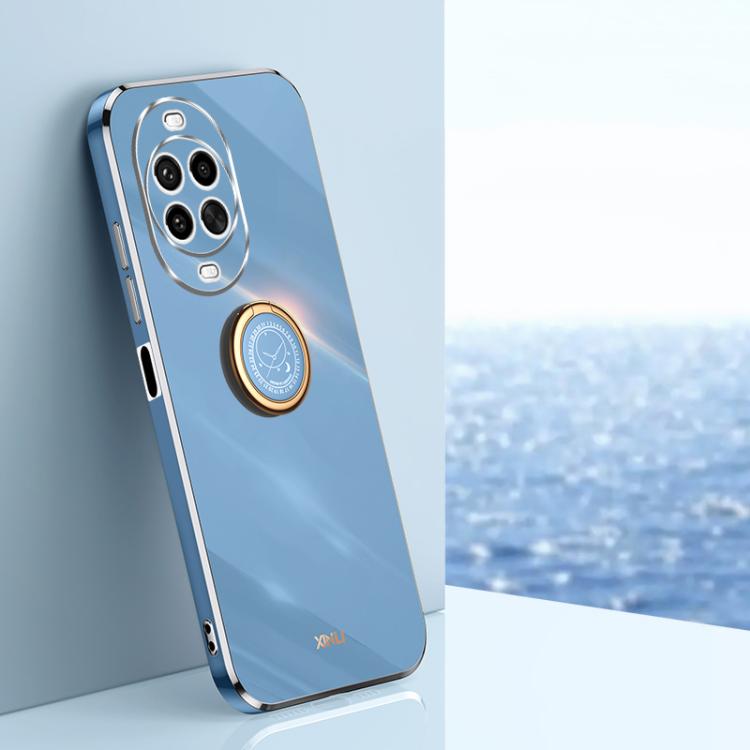 For Huawei Nova 14 Pro XINLI Straight Edge 6D Electroplate TPU Phone Case with Ring Holder(Celestial Blue)