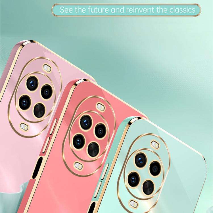 For Huawei Nova 14 Pro XINLI Straight Edge 6D Electroplate TPU Phone Case with Ring Holder(White)