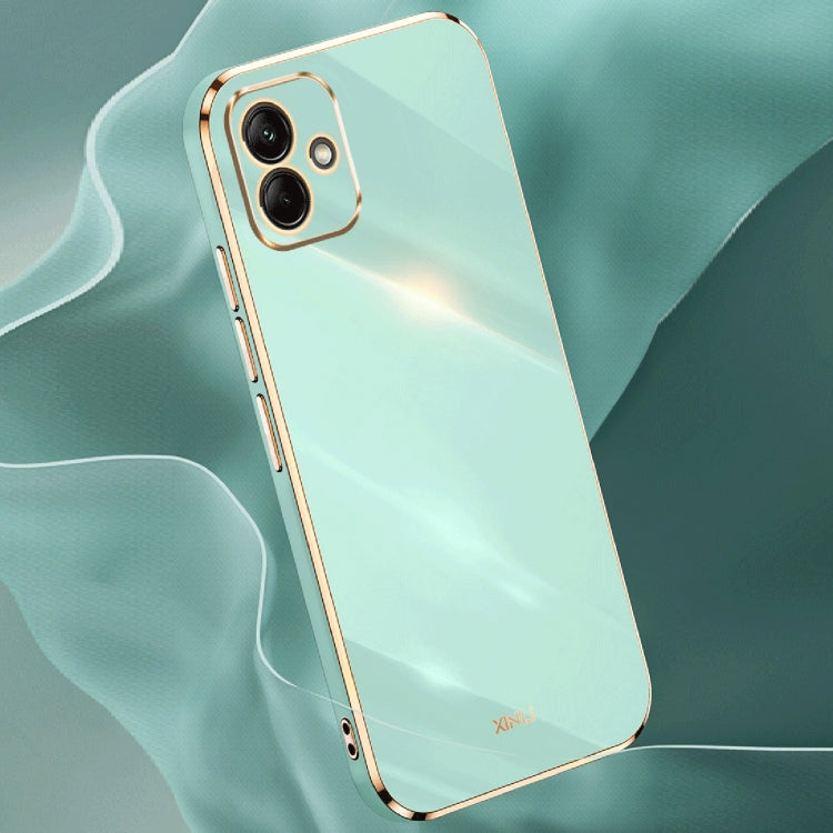 For Samsung Galaxy A05 XINLI Straight Edge 6D Electroplate TPU Phone Case(Celestial Blue)