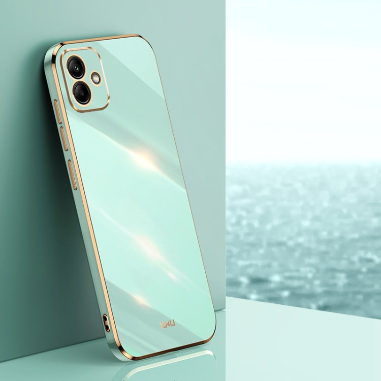 For Samsung Galaxy A05 XINLI Straight Edge 6D Electroplate TPU Phone Case(Mint Green)