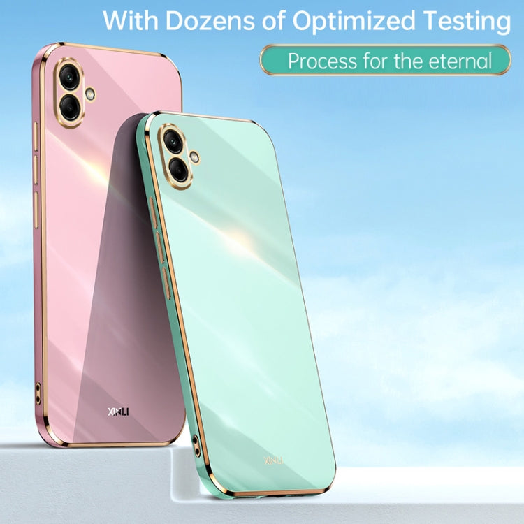 For Samsung Galaxy A04e 4G XINLI Straight Edge 6D Electroplate TPU Phone Case(Celestial Blue)