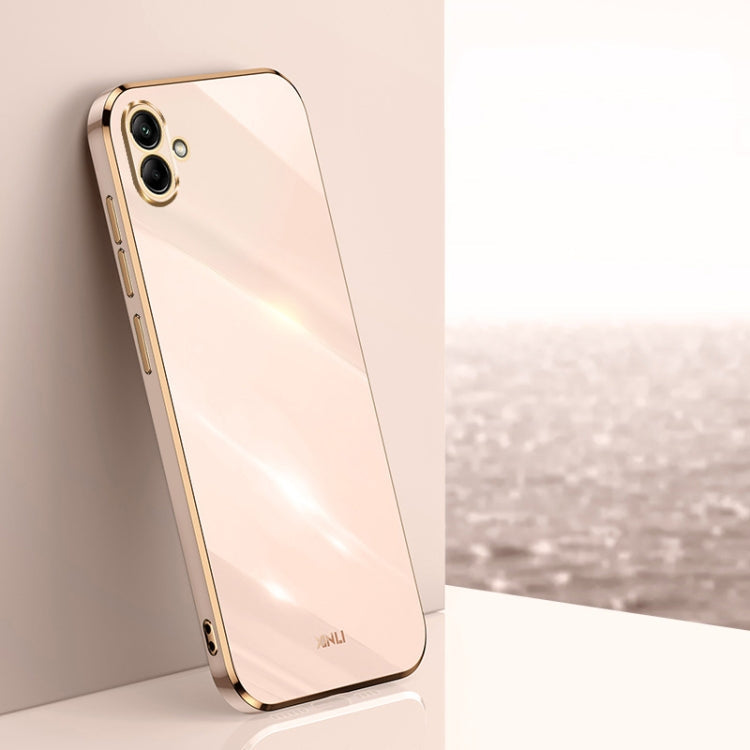 For Samsung Galaxy A04e 4G XINLI Straight Edge 6D Electroplate TPU Phone Case(Pink)