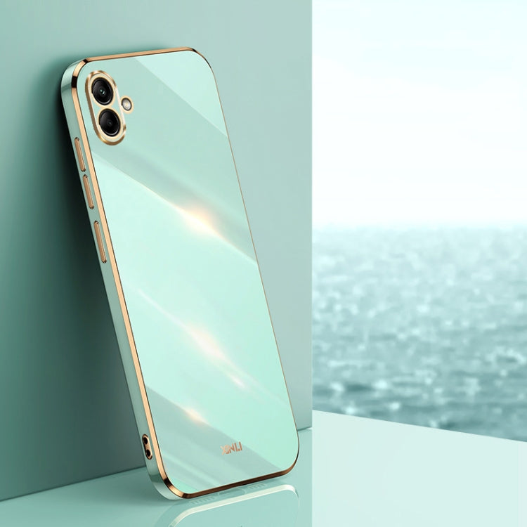 For Samsung Galaxy A04e 4G XINLI Straight Edge 6D Electroplate TPU Phone Case(Mint Green)