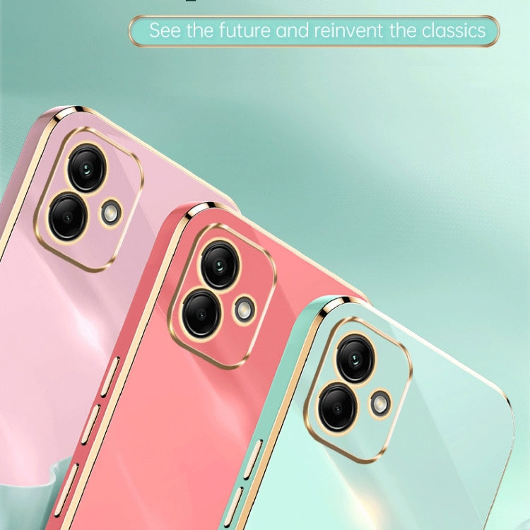 For Samsung Galaxy A05 XINLI Straight Edge 6D Electroplate TPU Phone Case with Ring Holder(White)