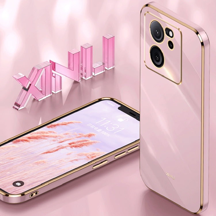 For Xiaomi Redmi K60 Ultra / Mi 13T XINLI Straight Edge 6D Electroplate TPU Phone Case(Cherry Purple)