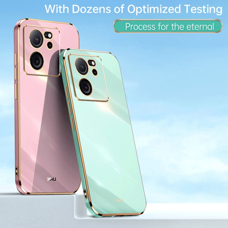 For Xiaomi Redmi K60 Ultra / Mi 13T XINLI Straight Edge 6D Electroplate TPU Phone Case(Pink)