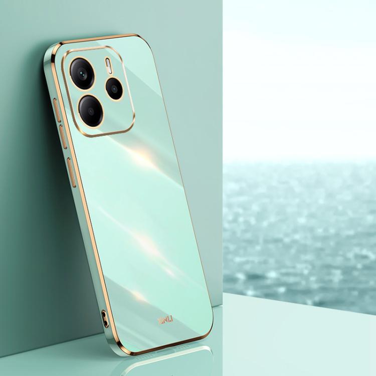 XINLI Straight Edge 6D Electroplate TPU Phone Case, For Redmi Note 14 4G 163.25mm, For Redmi Note 14 5G Global, For Redmi 14 4G