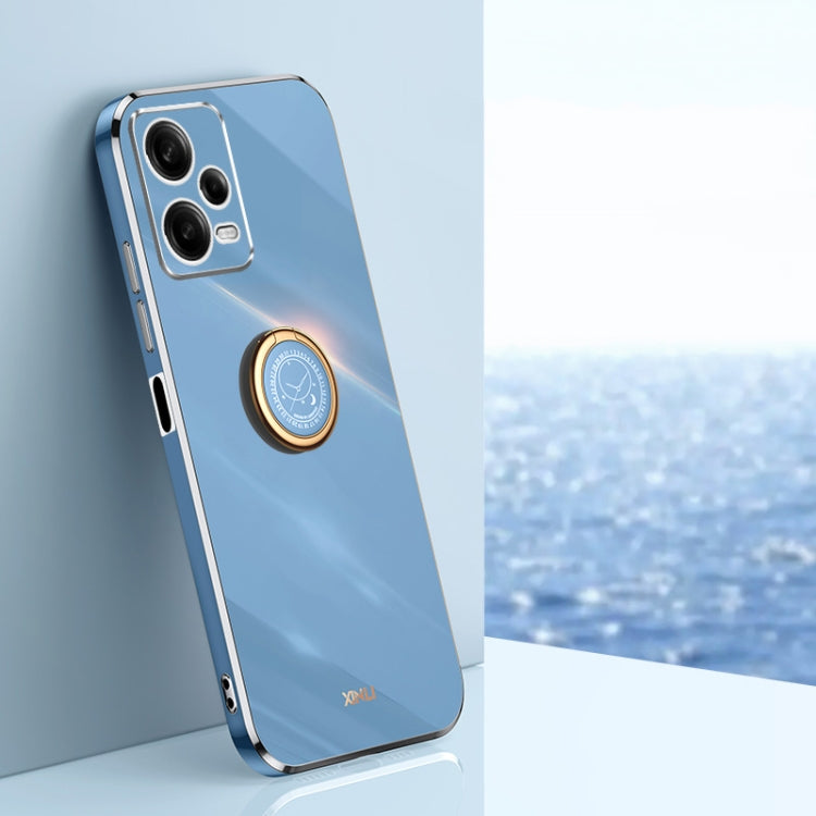 XINLI Straight Edge 6D Electroplate TPU Phone Case with Ring Holder, For Xiaomi Civi 3 5G, For Xiaomi Poco C55 4G, For Xiaomi Redmi Note 12 5G Global