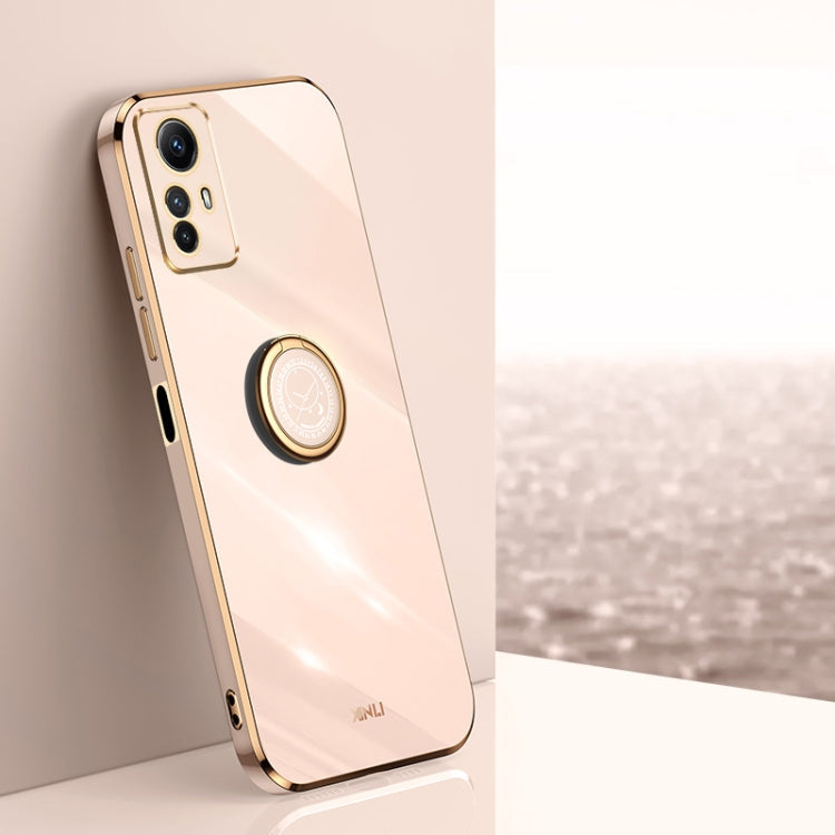XINLI Straight Edge 6D Electroplate TPU Phone Case with Ring Holder, For Xiaomi Redmi Note 12S 4G, For Xiaomi Redmi Note 12 Pro 4G, For Xiaomi Redmi Note 12 Turbo