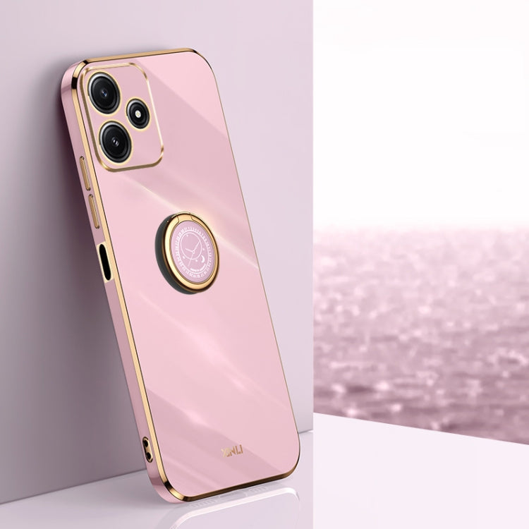 XINLI Straight Edge 6D Electroplate TPU Phone Case with Ring Holder, For Xiaomi Redmi Note 12R, For Xiaomi Redmi K70, For Xiaomi Redmi 12 4G
